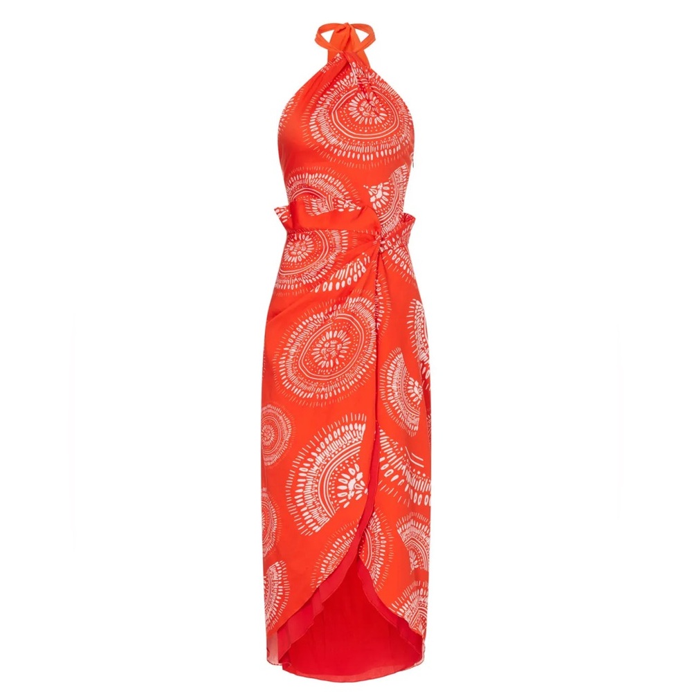 Elegant Red Halter Dress